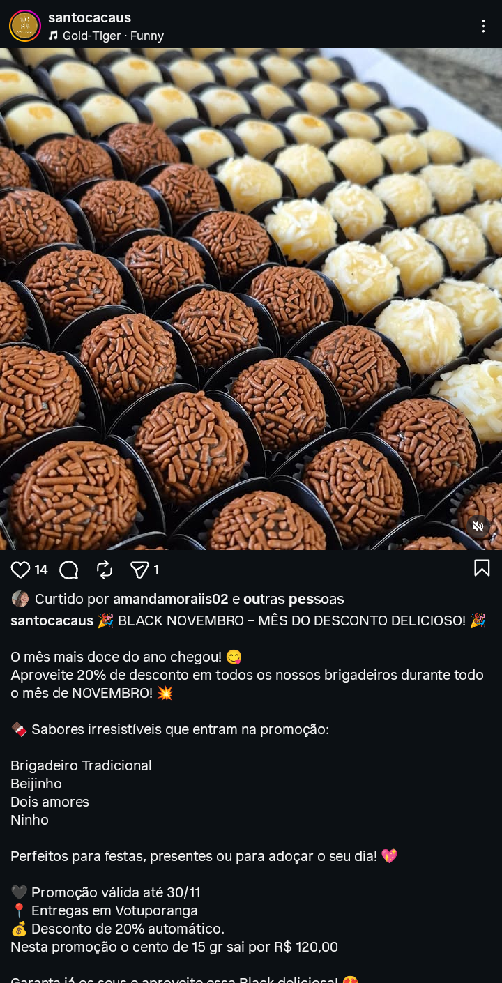 Post Santo Cacau Instagram — Caixa presente gourmet com laço