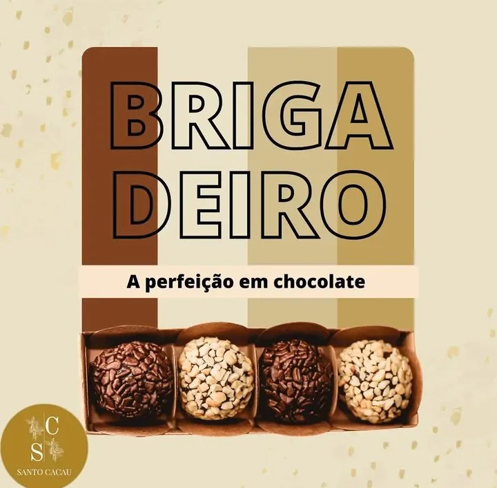 Caixinhas de brigadeiros personalizadas com o tema da festa da Santo Cacau